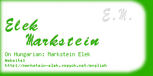 elek markstein business card